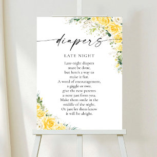 Elegantes gelbes Blumen-Baby-Party-Plakat Poster