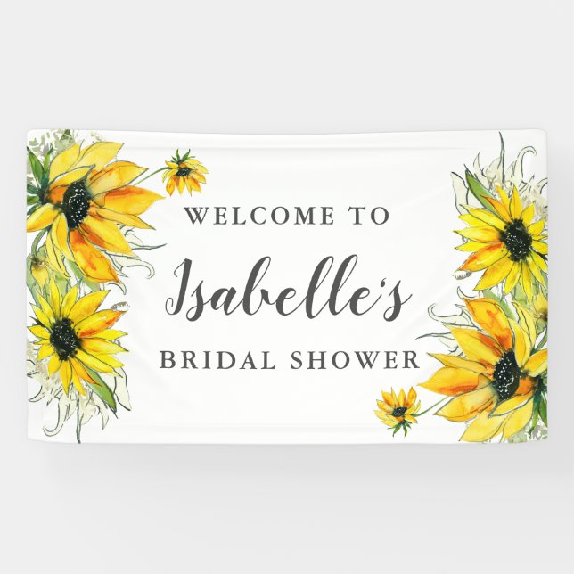 Elegantes Gelbes Brautparty Banner (Horizontal)