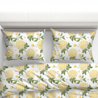 Elegantes, gelbes Hydragea-Flora-Schmetterlinge-Mu