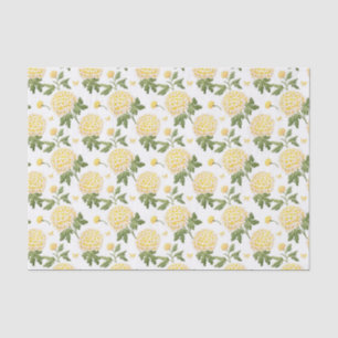 Elegantes, gelbes Hydragea-Flora-Schmetterlinge-Mu Seidenpapier