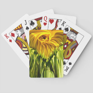 Elegantes gelbes Sonnenblumenfoto Spielkarten