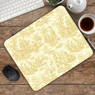 Elegantes gelbes vintage-französisches Toile de Jo Mousepad