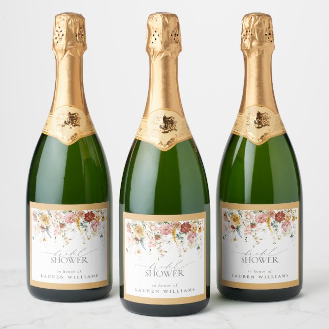 Elegantes Gelbes Wildblume Wasserfarbenes Brautpar (Flaschen)