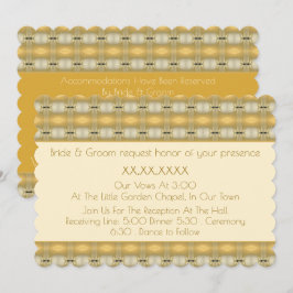 Elegantes Gemustertes Gold und Creme Einladung