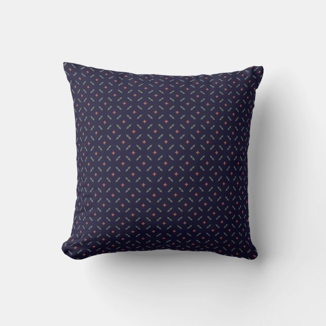 elegantes geometrisch tiefblau kissen (Vorderseite)