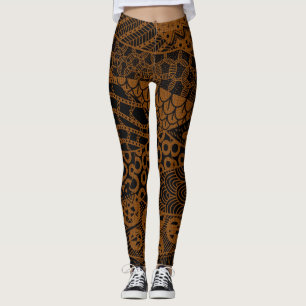 Elegantes, geometrisches Abstraktes Tribal-Muster Leggings