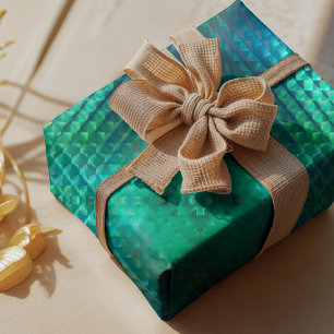 Elegantes geometrisches Aquablattglas Geschenkpapier