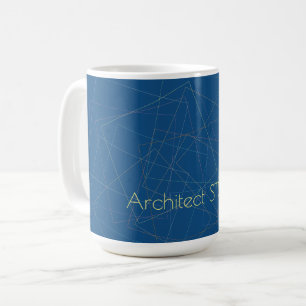 Elegantes geometrisches blaues Architekturstudio Kaffeetasse