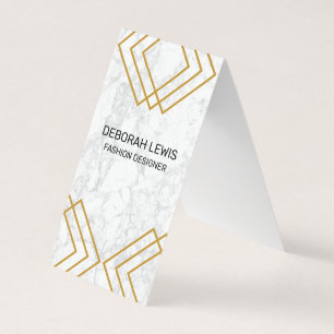 Elegantes geometrisches Gelb mit goldenen Linien   Visitenkarten