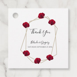 Elegantes geometrisches Hochzeitsgeschenk für Rote Geschenkanhänger