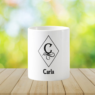 Elegantes geometrisches Initial-Monogramm C Kaffeetasse