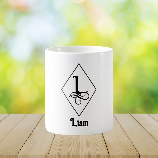 Elegantes geometrisches Initial-Monogramm L Kaffeetasse (Von Creator hochgeladen)