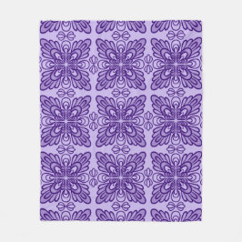 Elegantes geometrisches Lila Blumenmuster Fleecedecke