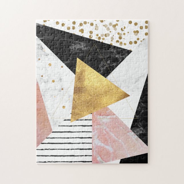 Elegantes geometrisches Marmor und Golddesign (Vertikal)
