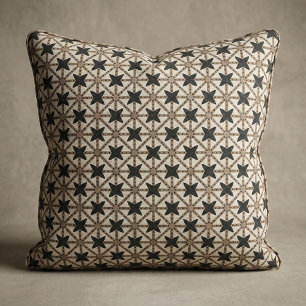 Elegantes geometrisches Mosaikmuster Schwarz & Bei Stoff