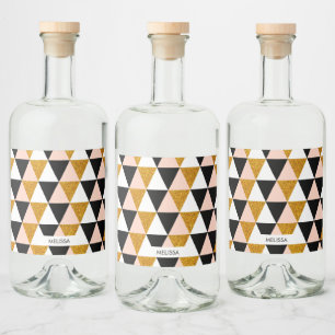 Elegantes geometrisches Muster Alkoholflaschenetikett