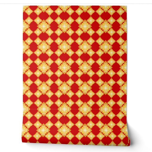 Elegantes geometrisches Muster aus Gold floral Tapete (Abrollen)