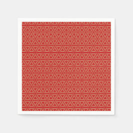 Elegantes geometrisches Muster aus Gold und Rot Serviette