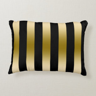 Elegantes geometrisches Muster aus Gold und schwar Dekokissen