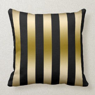 Elegantes geometrisches Muster aus Gold und schwar Kissen