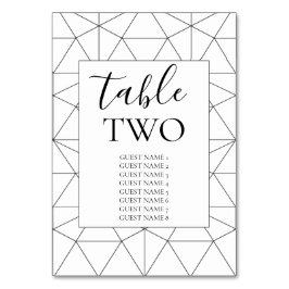 Elegantes geometrisches Muster für Hochzeitgastnam Tischnummer