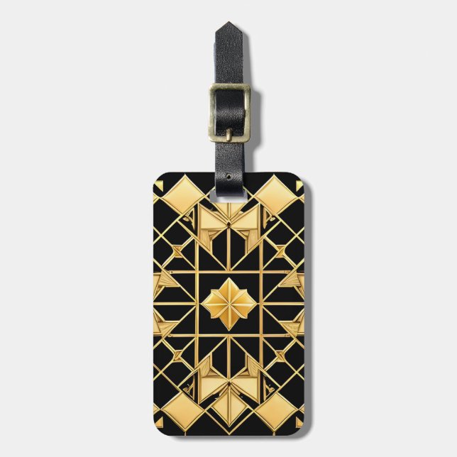 Elegantes geometrisches Muster Gepäckanhänger (Vorderseite vertikal)