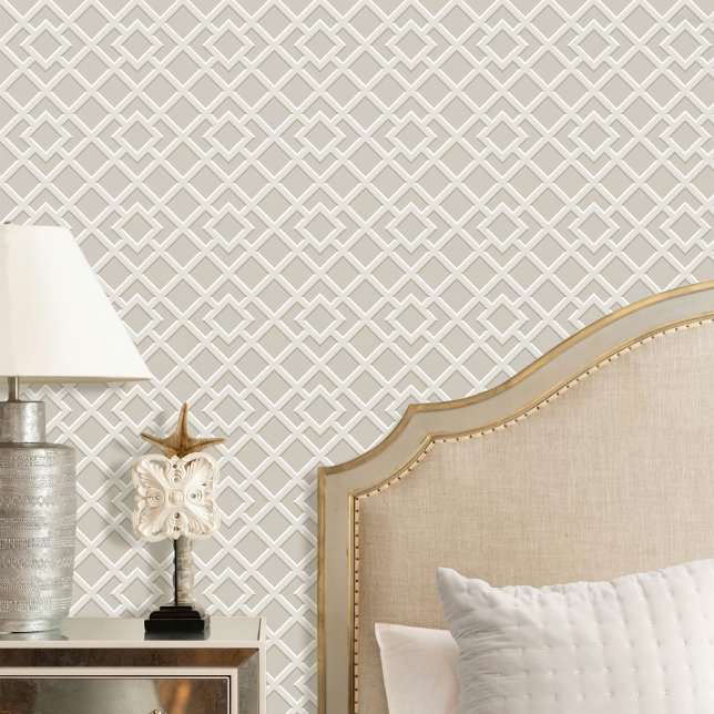 Elegantes geometrisches Muster Greige Beige Tapete (Von Creator hochgeladen)