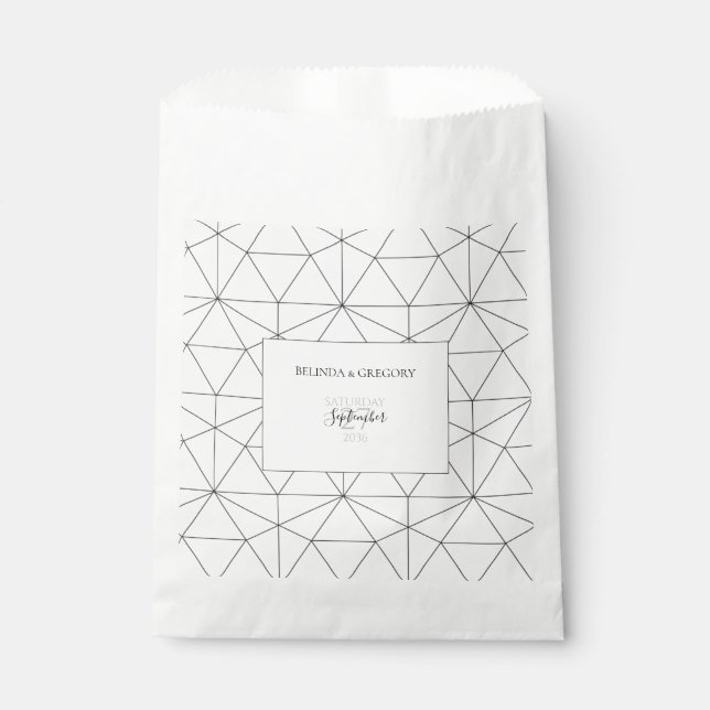 Elegantes geometrisches Muster Hochzeit Geschenktütchen (Vorderseite)