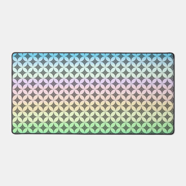 Elegantes, geometrisches Muster in Pastellfarben Schreibtischunterlage (Vorderseite)