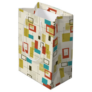 Elegantes geometrisches Muster Mitte des Jahrhunde Mittlere Geschenktüte