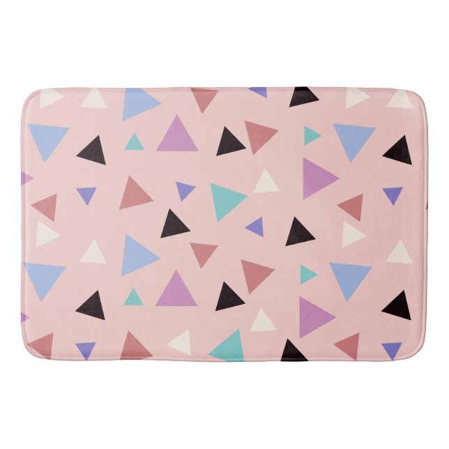 Elegantes geometrisches Muster rosa lila Minze sch Badematte (Vorderseite)
