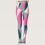 Elegantes geometrisches pastellfarbenes Rosa Smara Leggings<br><div class="desc">Modernes geometrisches Design in Rosa,  Grau und Grün.</div>