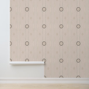 Elegantes geometrisches Zirkelmuster in Beige Tapete