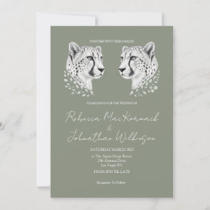 Elegantes Gepard-Salbei-Grün-Botanisch-Modern-Natu Einladung