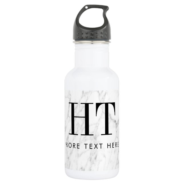 Elegantes Geschenk aus weißem Marmor Edelstahlflasche (Vorderseite)