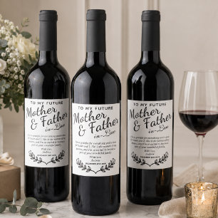 Elegantes Geschenk für benutzerdefinierte Schwarz- Weinetikett