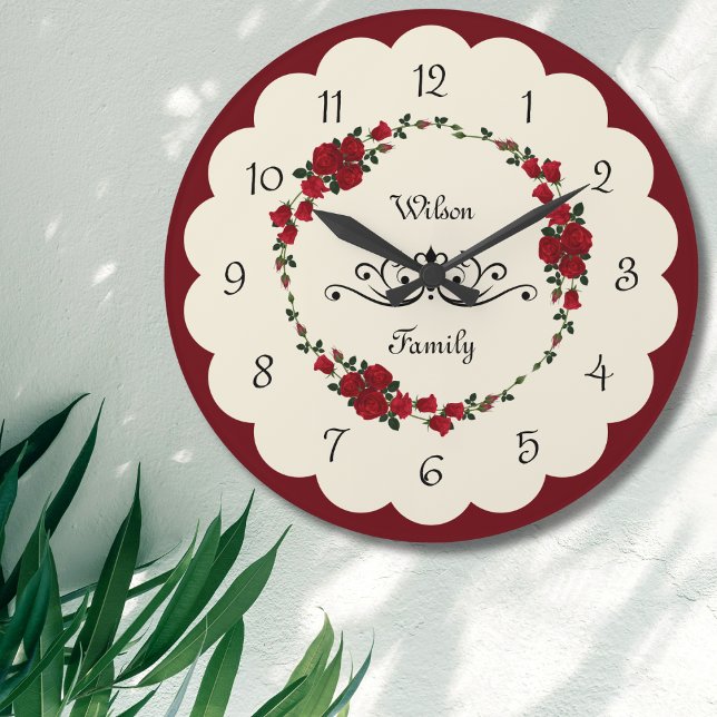 Elegantes Geschenk für die Rose Wall Clock Housewa Große Wanduhr (Elegant Rose Wall Clock Housewarming Gift)