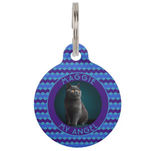 Elegantes Geschenk für Katzenmütter Chevron Haustiermarke