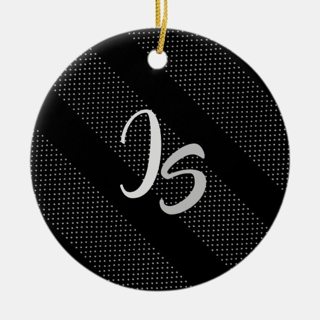 Elegantes Geschenk mit personalisieren der Silver  Keramik Ornament (Vorne)