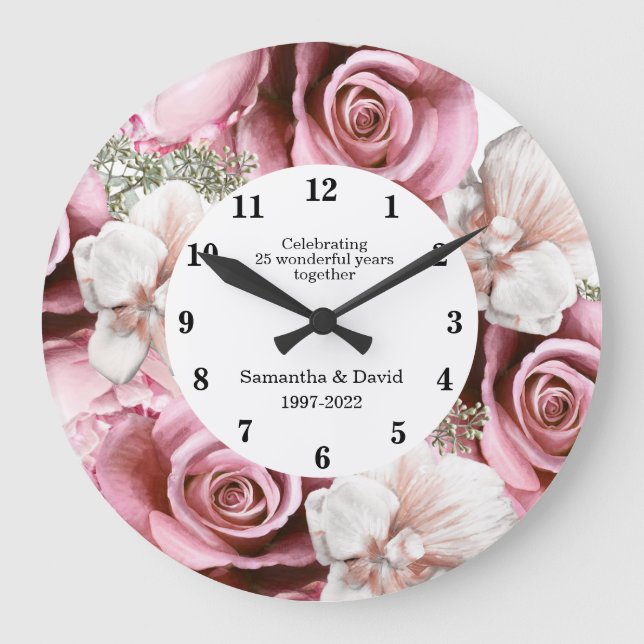 Elegantes Geschenk zum Hochzeitsfeier   Große Wanduhr (Vorderseite)