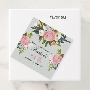Elegantes Geschenkanhänger Floral zum 60. Geburtst