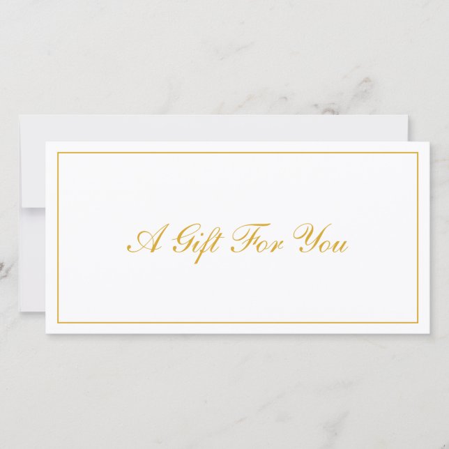 Elegantes Geschenkzertifikat für Gold und Weißes G (Vorderseite)