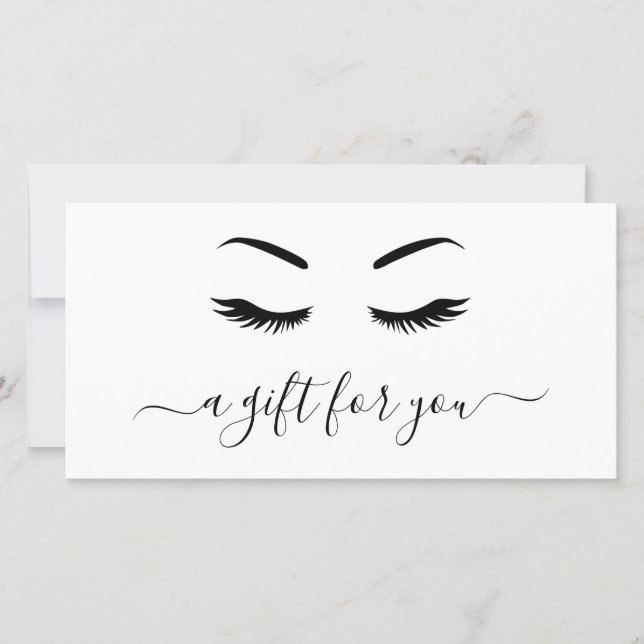 Elegantes Geschenkzertifikat Minimalistisch Lashes (Vorderseite)