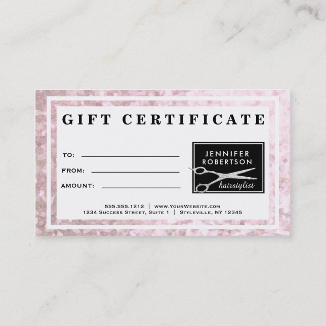 Elegantes Geschenkzertifikat Rabattkarte (Rückseite)