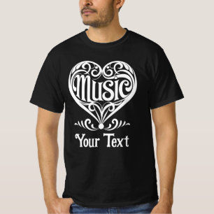 Elegantes, geschwungenes Herz für Musikliebhaber - T-Shirt