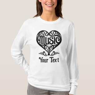 Elegantes, geschwungenes Herz für Musikliebhaber - T-Shirt
