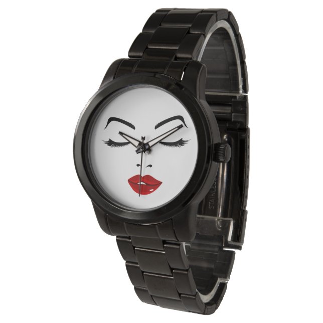 Elegantes Gesicht Armbanduhr (Schrägansicht)