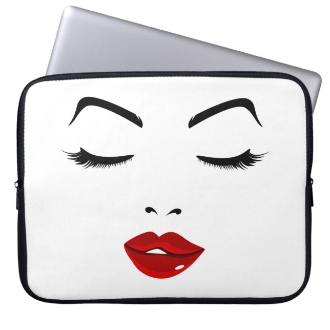 Elegantes Gesicht Laptopschutzhülle (Vorderseite)