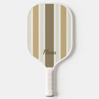 Elegantes gestreiftes Gelb- und Beige-Pickleball-P Pickleball Schläger