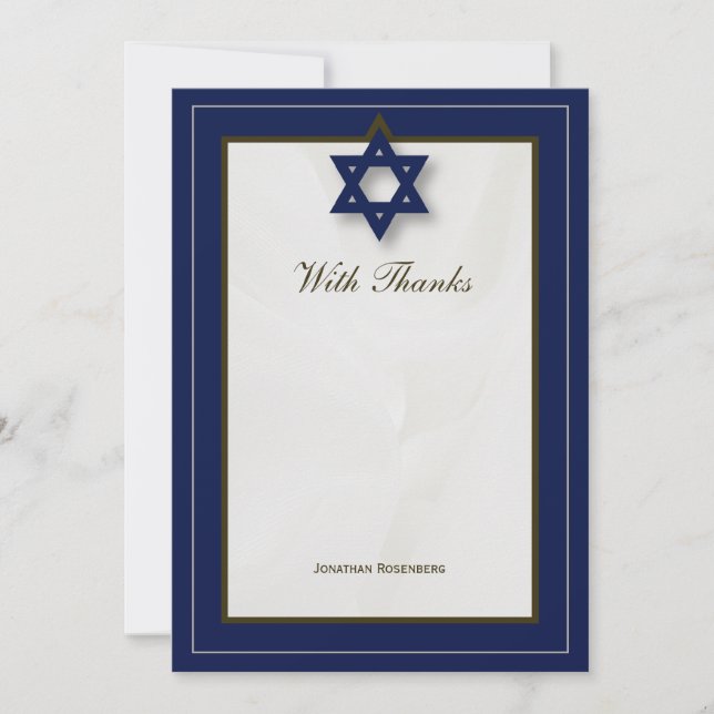 Elegantes Gewebe-Bar Mitzvah danken Ihnen in der Dankeskarte (Vorderseite)
